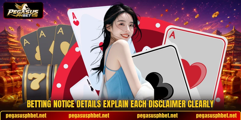 Betting notice details explain each disclaimer clearly