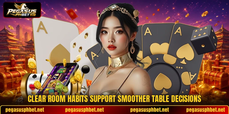 Clear room habits support smoother table decisions Clear room habits support smoother table decisions