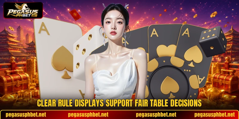 Clear rule displays support fair table decisions Clear rule displays support fair table decisions