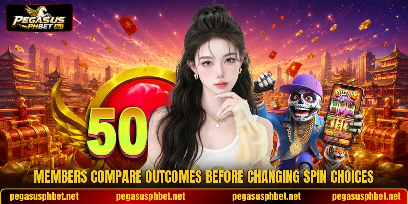 Members compare outcomes before changing spin choices Members compare outcomes before changing spin choices