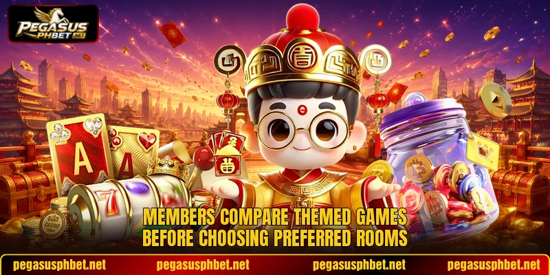 Members compare themed games before choosing preferred rooms Members compare themed games before choosing preferred rooms