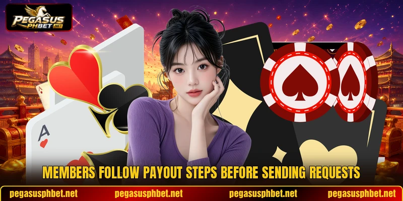 Members follow payout steps before sending requests Members follow payout steps before sending requests