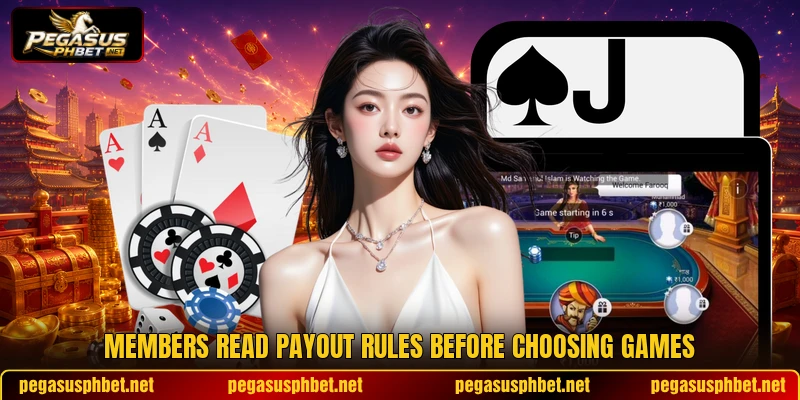 Members read payout rules before choosing games