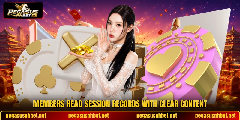 Members read session records with clear context