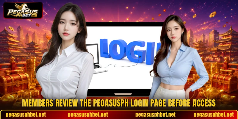 Members review the PEGASUSPH Login page before access