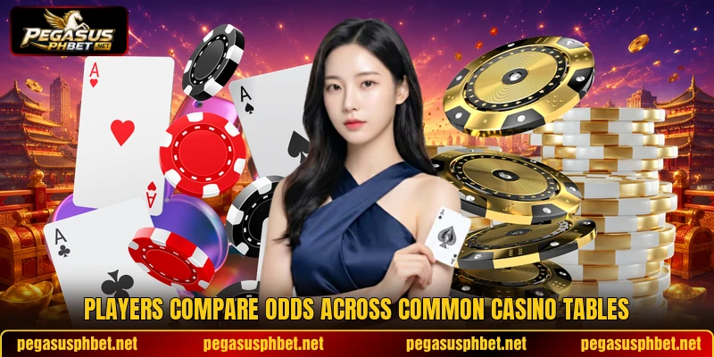 Players compare odds across common casino tables