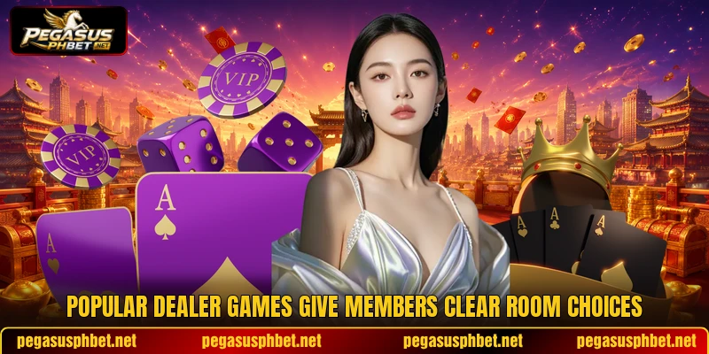 Popular dealer games give members clear room choices Popular dealer games give members clear room choices