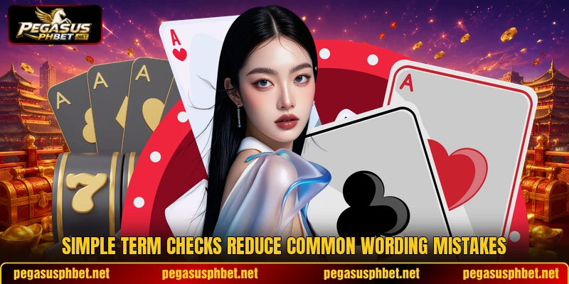 Simple term checks reduce common wording mistakes Simple term checks reduce common wording mistakes